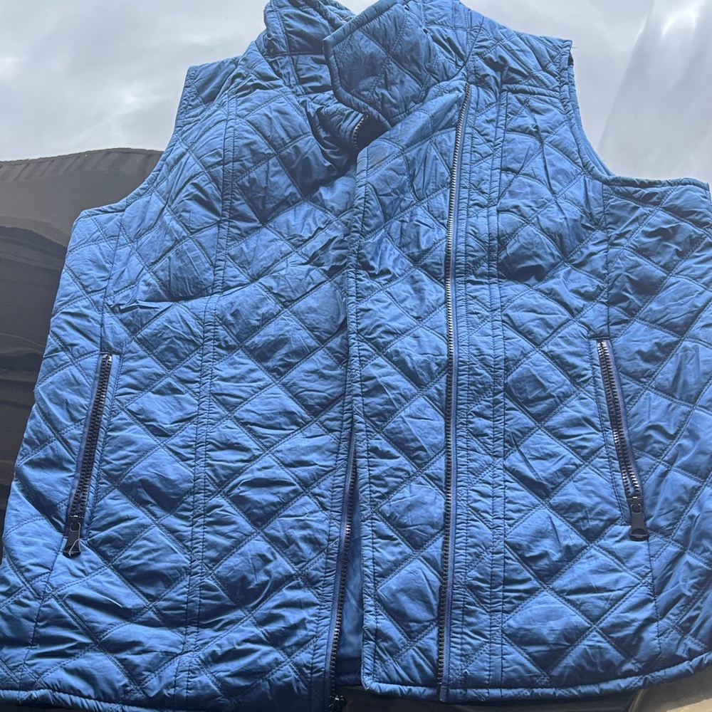 New York & Company Blue Quilted Vest